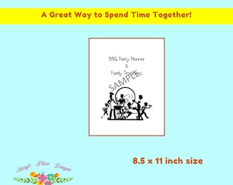 BBQ Party Planner and Family Traditions | Invitation | Preparation Checklist | Dad’s Wishlist | Recipe cards | Ingredients list