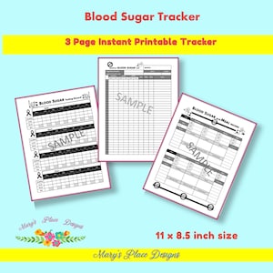 Peut inclure: Un carnet de suivi du sucre dans le sang imprimable en trois pages. Le carnet comprend des sections pour enregistrer les niveaux de sucre dans le sang, les heures des repas et d'autres informations pertinentes. Les pages sont conçues en noir et blanc avec une mise en page simple et propre. Le carnet mesure 11 x 8,5 pouces.