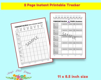 Fibromyalgia Tracker | Fibromyalgia Pain and Fatigue Journal |Daily Tracker| Location of Pain | Medication Records | Instant Download