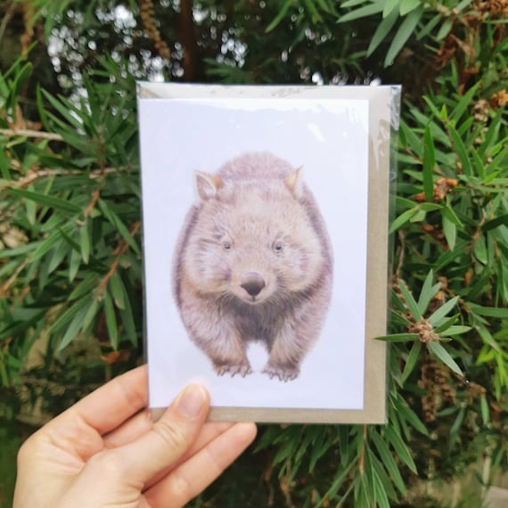 Wombat Australian Greeting Card Blank Inside