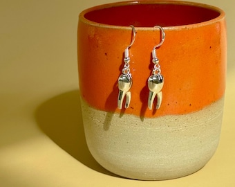 NUEVO: Pendientes de plata con forma de diente – Regalo para dentistas / Joyería dental