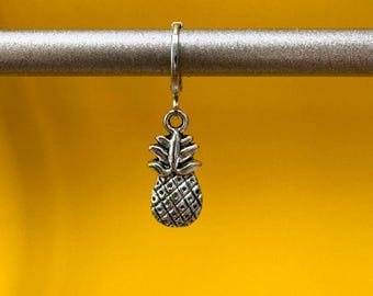 NUEVO: Pendiente individual de piña / Piñas de plata / Joyería frutal / Pendiente para hombre