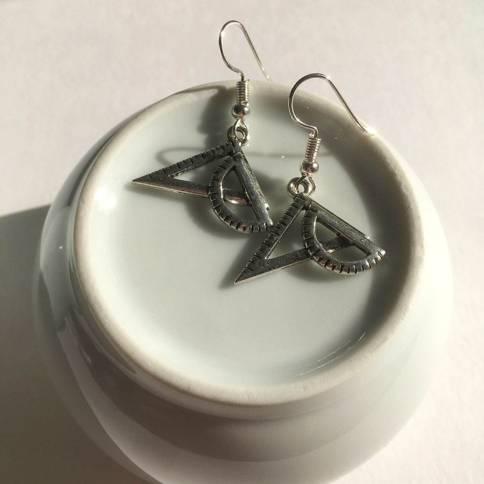 Protractor and Set Square Earrings / Maths Geek / Secret Santa Etsy