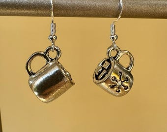 NUEVO: Pendientes de chocolate caliente de plata / Regalo para amantes del chocolate
