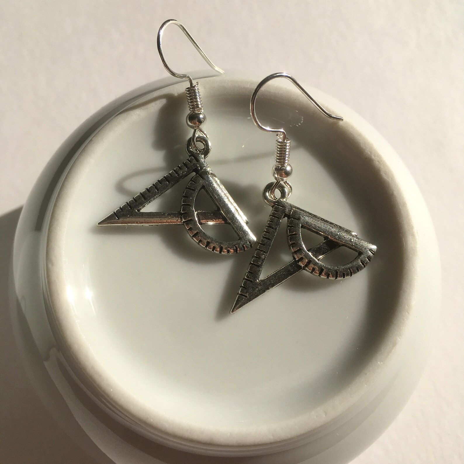 Protractor and Set Square Earrings / Maths Geek / Secret Santa Etsy