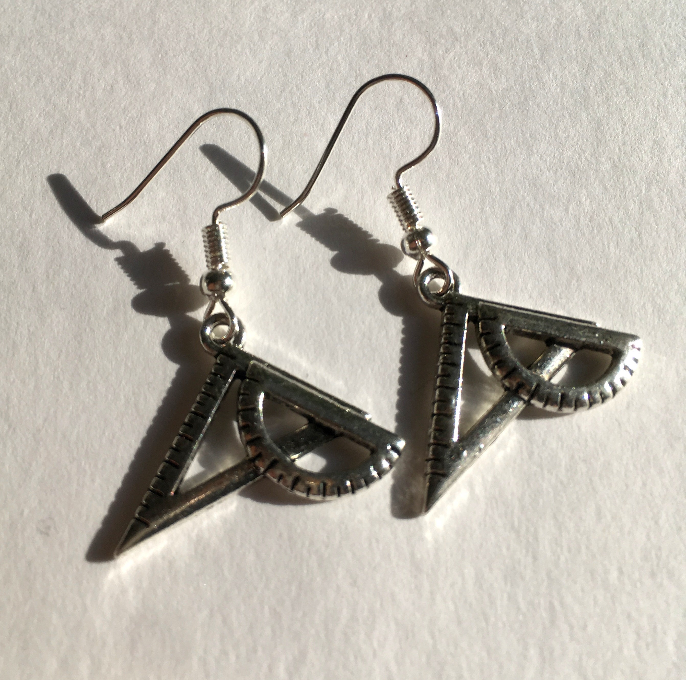 Protractor and Set Square Earrings / Maths Geek / Secret Santa Etsy
