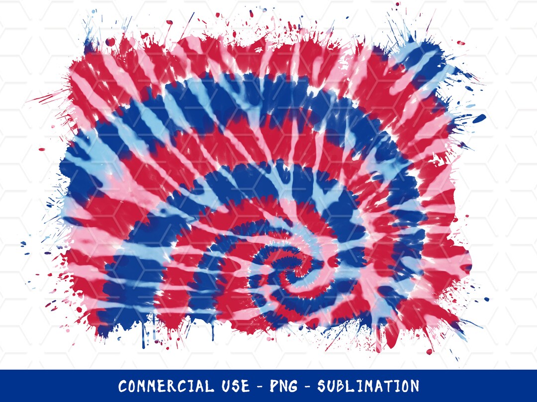 Red White and Blue Tie Dye Background Distressed Tie Dye Frame