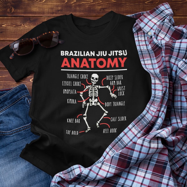 Brazilian Jiu Jitsu Anatomy Shirt, Brazilian Jiujitsu, Martial Arts, Sports T-Shirt, MMA Fighter Tshirt, Sport Gift