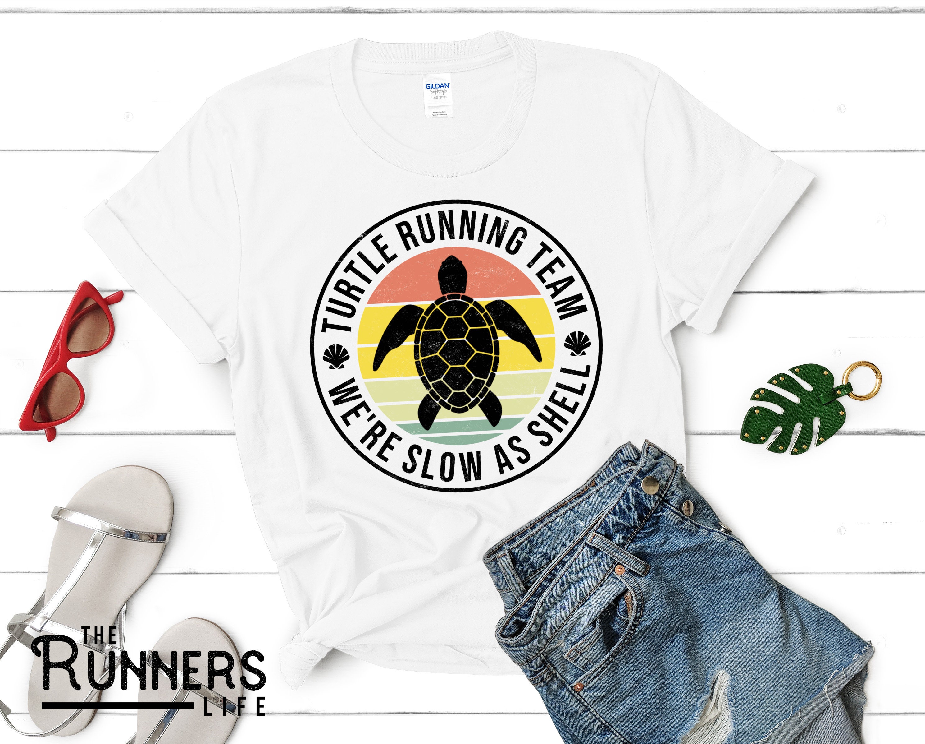 Turtle Running Team Funny Marathon Shirt Runner Gift for Men Women Sea ...