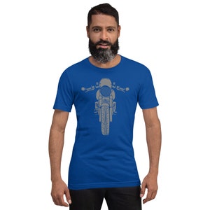 Ducati Cafe Racer vintage Motorcycle Design Shirt - Royal Blue