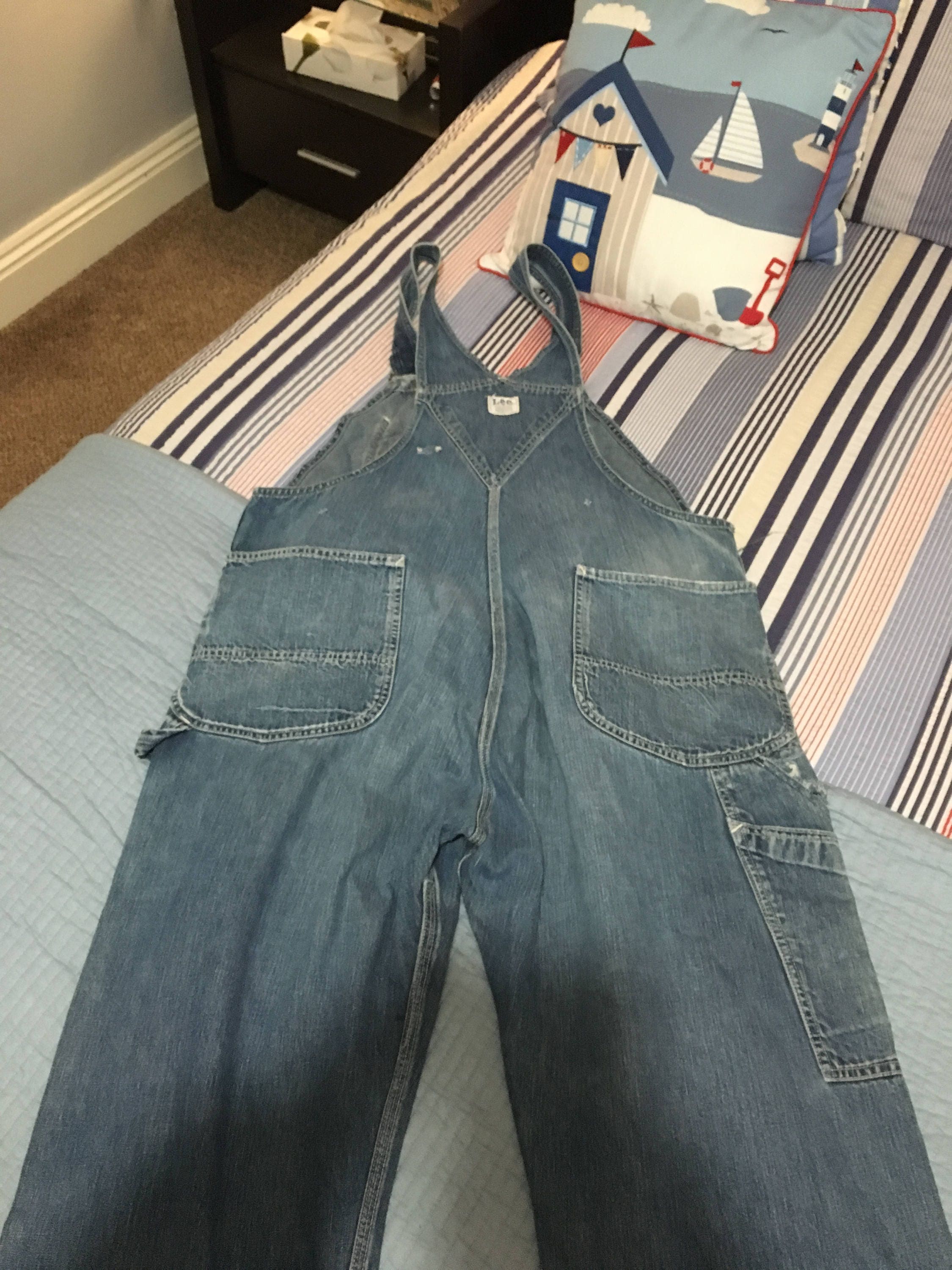 Vintage C. 1950's 1960's Men's LEE Jelt Denim Bib Overalls