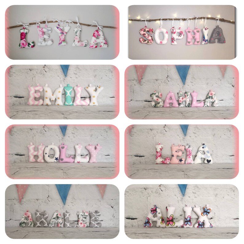 Nursery Letters Personalised Baby Name Nursery Decor Soft Etsy
