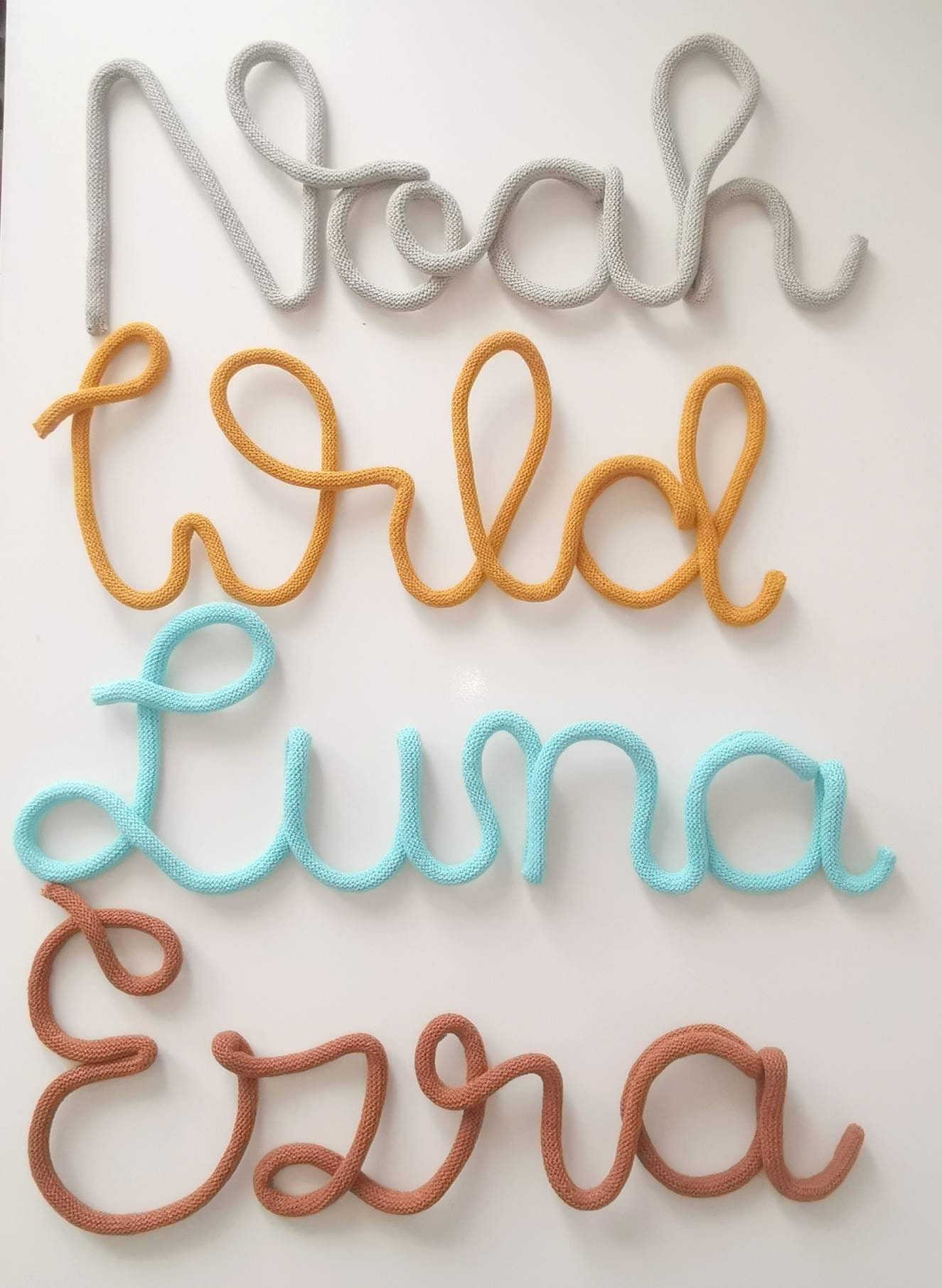 Personalised Knitted Wire Names Wire Rope Name Wire Signs Etsy UK