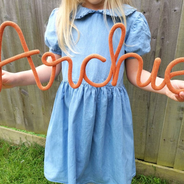 Personalised Knitted Wire Names  | Wire Rope Name | Wire Signs | Nursery Name Sign | Knitted Name Sign | Custom Wire Words | Nursery Decor