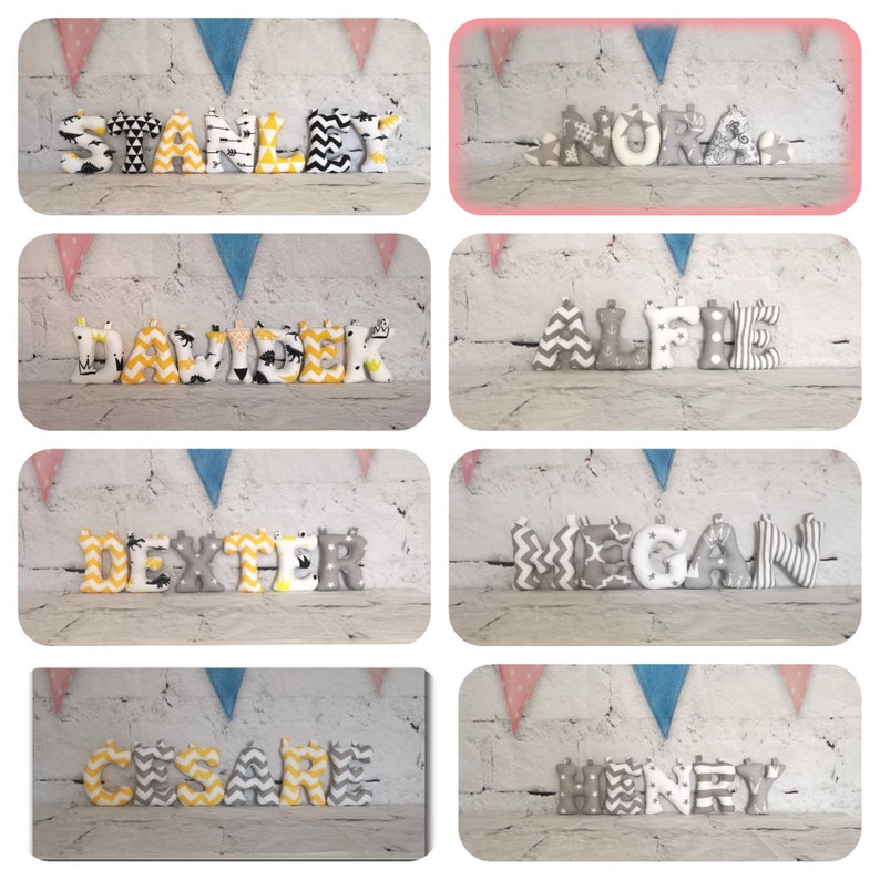 Nursery Letters Personalised Baby Name Nursery Decor Soft Etsy
