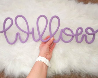 Personalised Knitted Wire Name  | Wire Rope Name | Wire Signs | Toddler Room Decor | Boys Room Decor | Baby Shower Gift  | Shelf Decoration