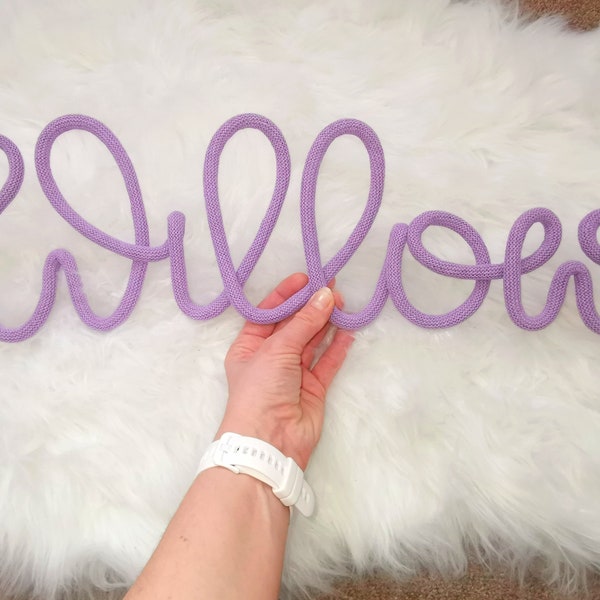 Personalised Knitted Wire Name  | Wire Rope Name | Wire Signs | Toddler Room Decor | Boys Room Decor | Baby Shower Gift  | Shelf Decoration