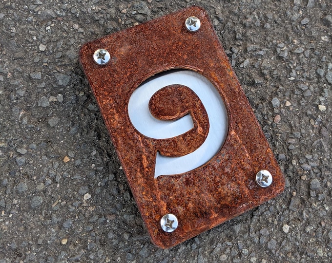 Rustic Corten Steel Metal House Number Sign 10x15cm, Personalized Address Plaque for Letterbox, Driveway, Property, Custom Numbers, Discount