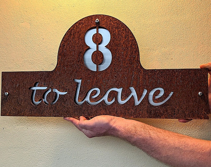 Unique Corten Steel Property Sign 30 x 60cm - Personalised House Number & Property Name - Rustic Metal Decor for Home or Business Gift Idea