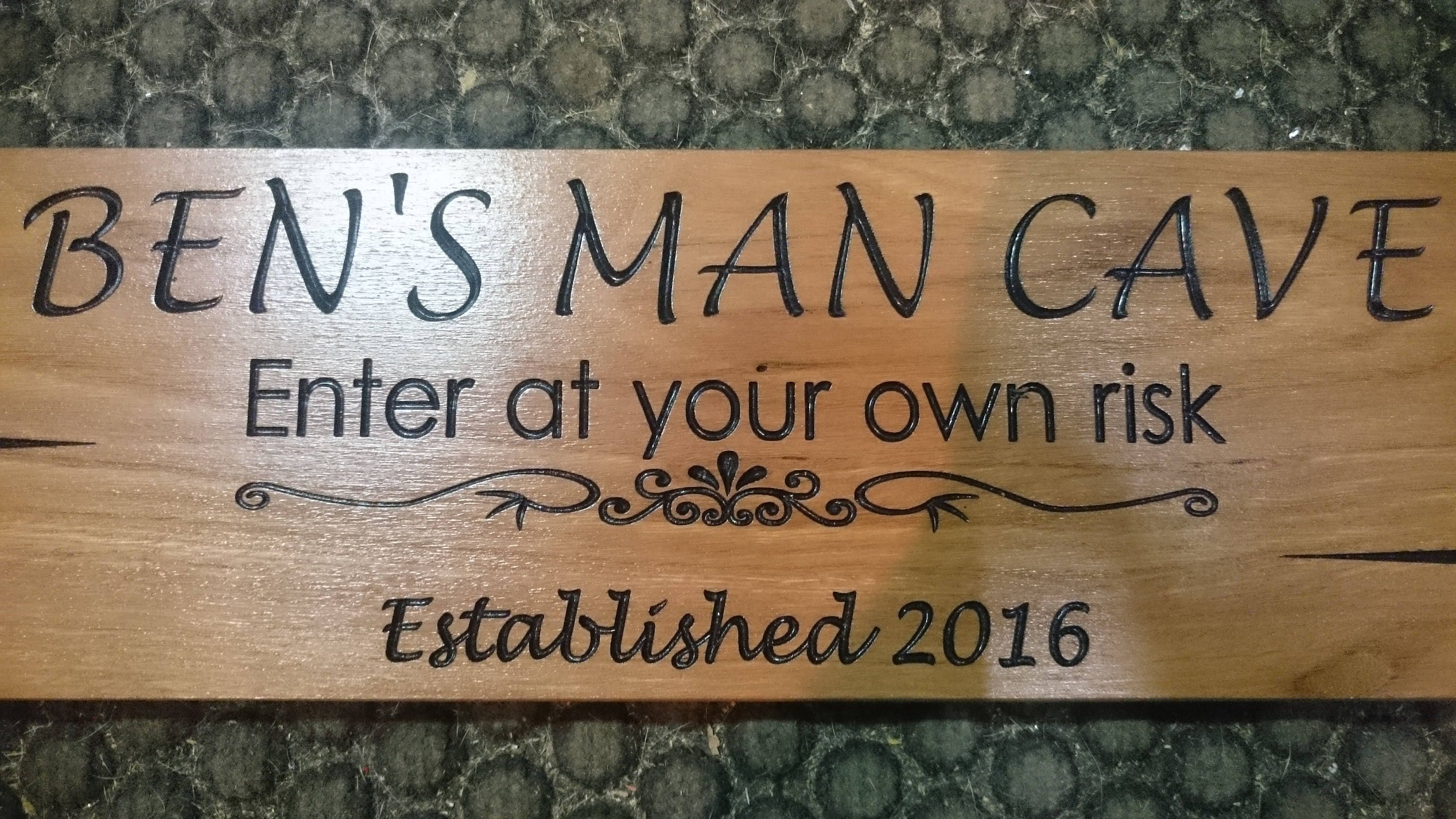 450 X 135 Mm Personalised Wooden Man Cave Sign Made Of Hardwood 450 X 135 Mm Personalised Wooden Man Cave Sign Made Of Hardwood This Signs Wording Can To Include The Words That You Would Like On It