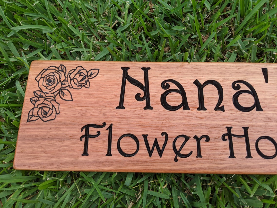 Nana's flower garden sign engraved with your words great Etsy