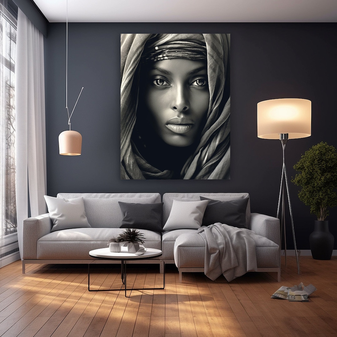Ethiopian Woman Art Print: Black and White Portrait (digital Download ...