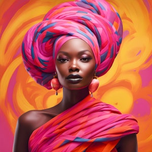 African Woman Printable Art Instant Digital Download Colorful Ethnic Maasai Queen Africa Home Decor Wall Poster Livingroom Bedroom Above Bed