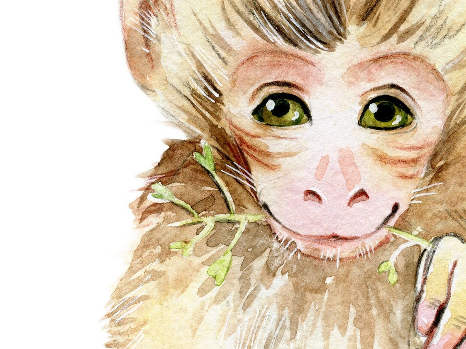 Monkey print Animal nursery prints PRINTABLE monkey art | Etsy