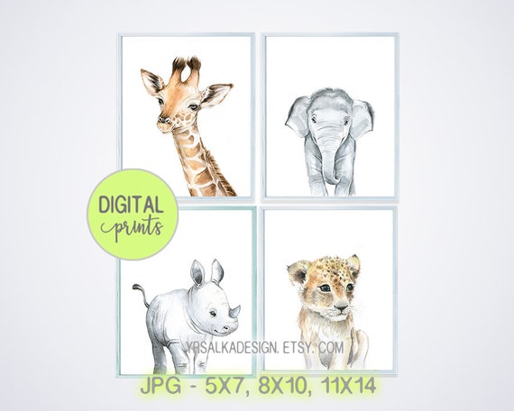 safari tropical nursery wall prints