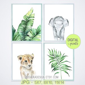 safari tropical nursery wall prints