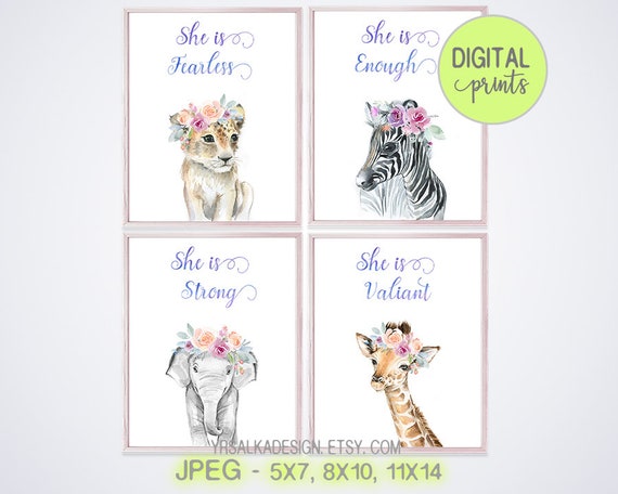 Baby Girl Wall Art Bible Verse Christian Nursery Decor Etsy