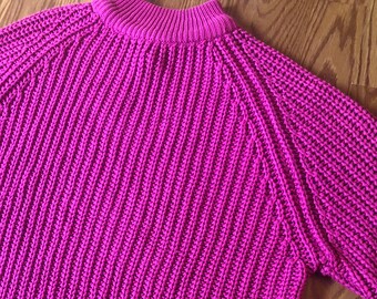 hot pink mock turtleneck