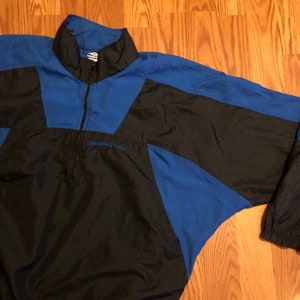 Vintage Umbro Half Zip Batwing Windbreaker || Large || 1980s || Soccer