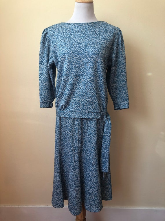 80s-does-50s Knitwear Skirt & Top Set || Small