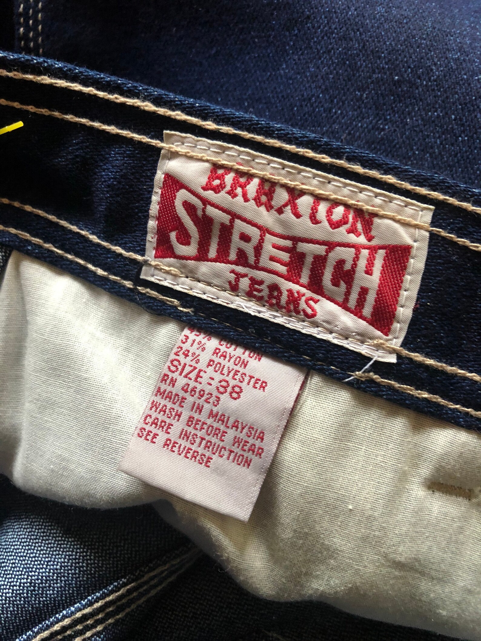 Riveted Dark Wash Braxton 80s Stretch Jeans W38 1980s | Etsy