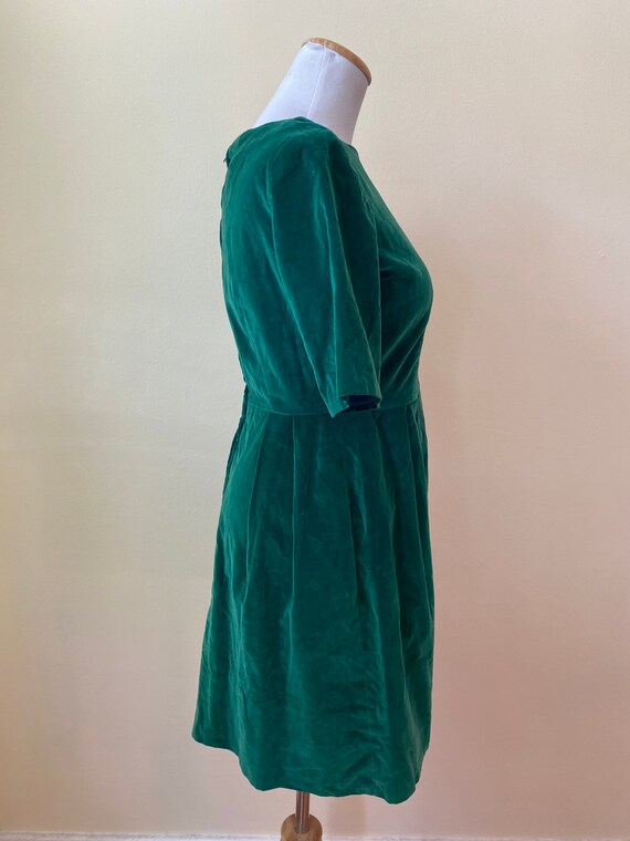 1960's Green Velvet Cocktail Mini Dress || XS || … - image 3