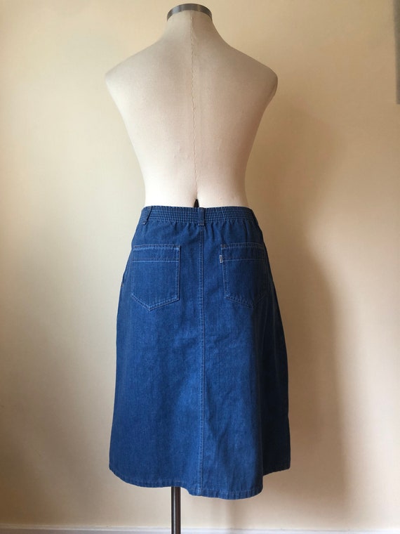 Vintage Levis White Tab Lighter Wash Denim Skirt … - image 8