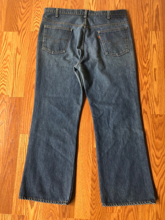 Lightly Faded 1970s Bootcut Levis 517 Jeans || 40… - image 3