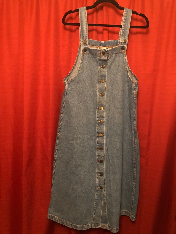 1980's Denim Overalls Dress  || Vintage Denim || … - image 3