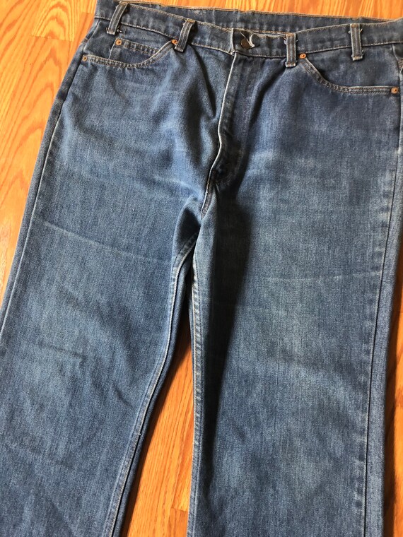 Lightly Faded 1970s Bootcut Levis 517 Jeans || 40… - image 6