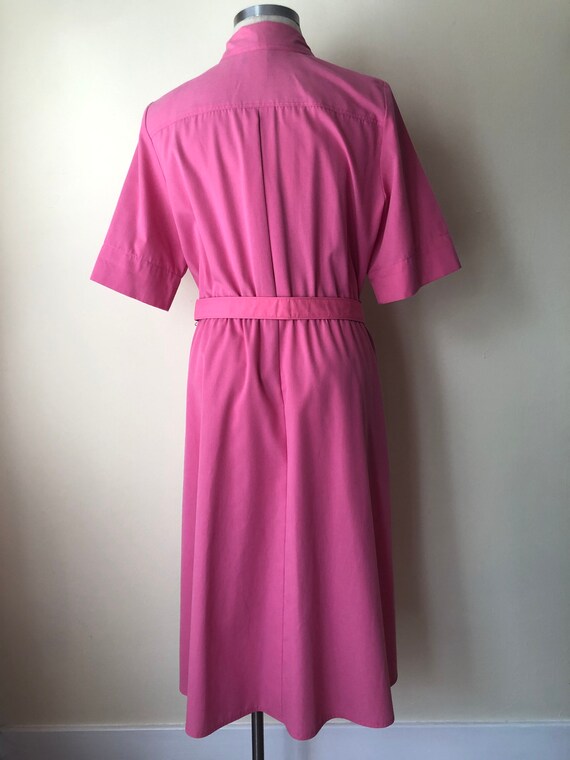 80s-does-50s Belted Pink Diner Dress by Willi of … - image 5