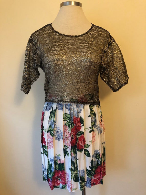 80s Pleated Floral Print Skirt by Carol Anderson … - image 3