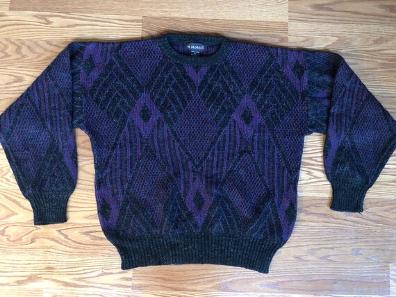 Cool Vintage Mod Knit Sweater || Large || 1980s - image 2