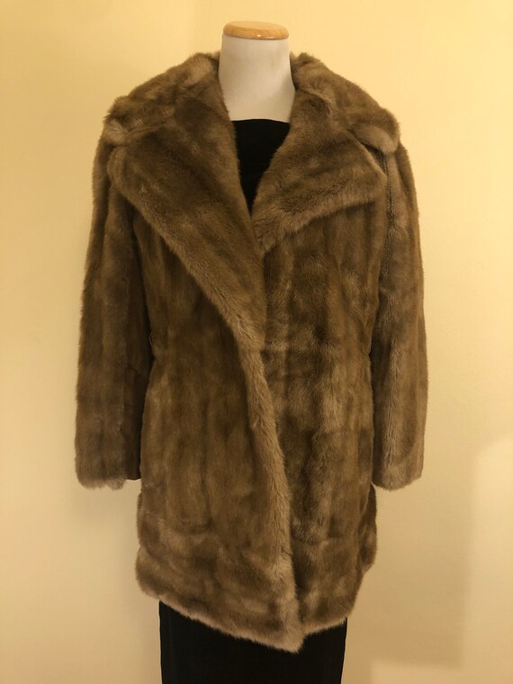 1960s Vintage Lilli Ann Faux-Fur Coat Made in Engl