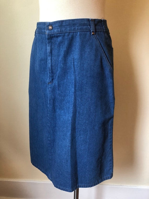 Vintage Levis White Tab Lighter Wash Denim Skirt … - image 1