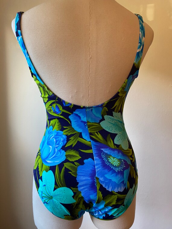 1990s Does 1960s Pin-Up One Piece Swimsuit with B… - image 8