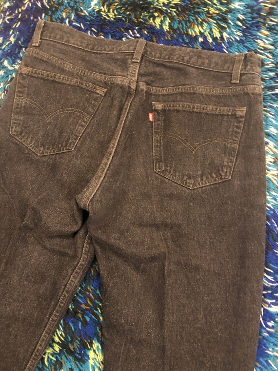 1980s Chalkboard Black Levis 501 Button Fly Jeans… - image 5