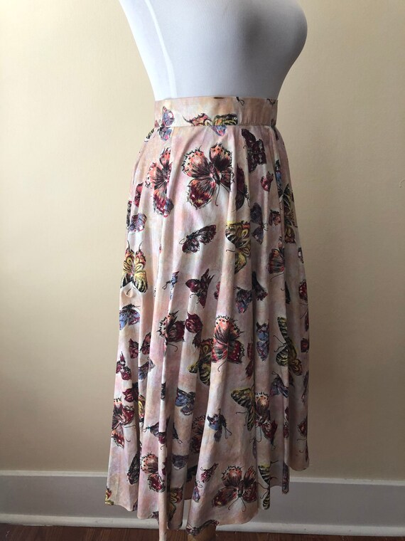 1950's Butterfly Circle Skirt with Riveted Rhines… - image 4