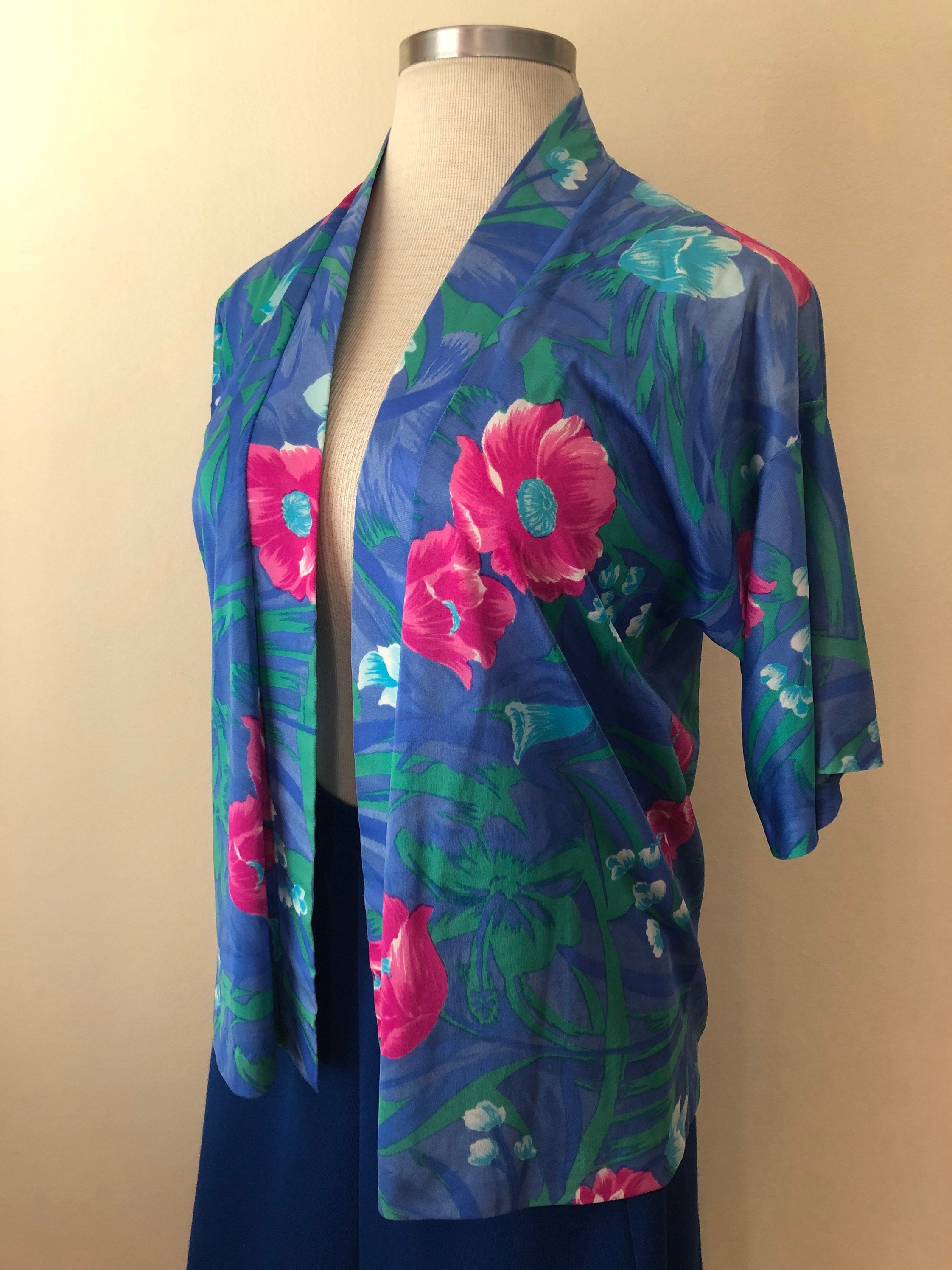 Vintage Hawaiian Summer Floral Print Kimono Top || Large || 1970s - Etsy