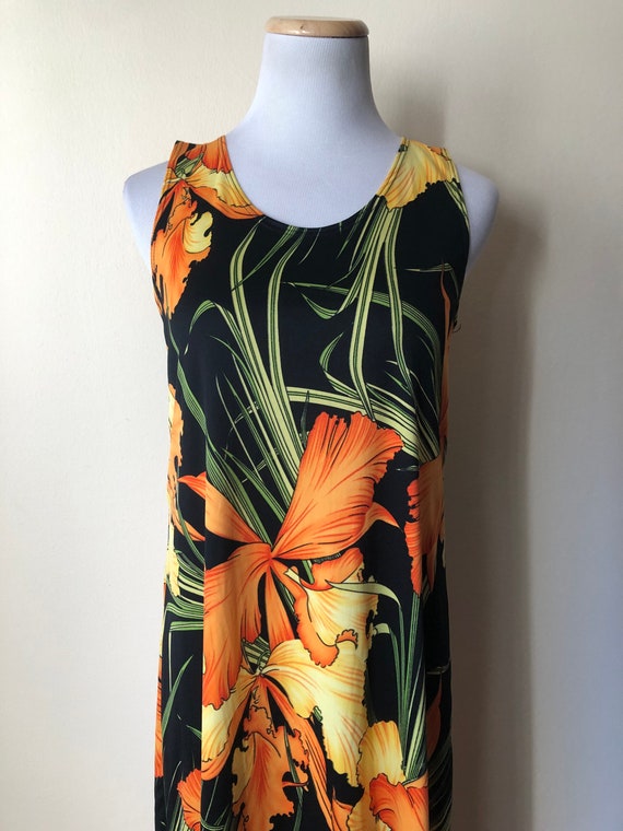 Tropical Summer Slip Dress || Small || Vintage Ha… - image 1